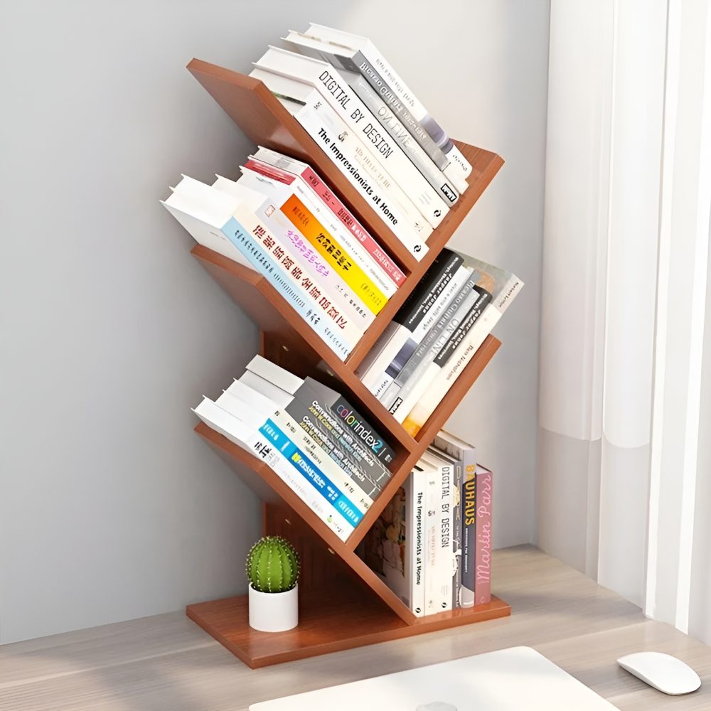 Wooden 5 Tier Tree Shaped Book Shelf